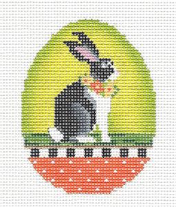 Kelly Clark - Easter Bunny Rabbit with Wreath Egg handpainted Needlepoint Canvas by Kelly Clark