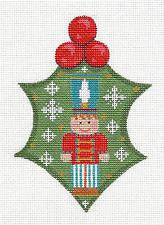 Holly ~ Holly with Nutcracker handpainted Needlepoint Canvas by CH Designs ~ Danji