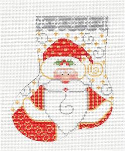 Mini Stocking- Santa Mini Sock & STITCH GUIDE HP Needlepoint Canvas by CH Designs -Danji