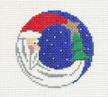Christmas ~ Crescent Moon Santa Claus handpainted Needlepoint Canvas 13m by Treglown Designs