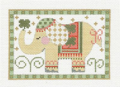 Canvas ~ Elephant Rectangle in Yellow handpainted Needlepoint Canvas by CH Designs from Danji