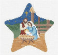 HOLY FAMILY ~ Nativity STAR Ornament 18 Mesh handpainted Needlepoint Canvas by Susan Roberts