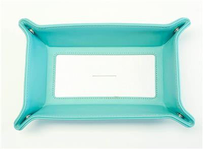 Accessory ~ LG. Rectangular Teal Leather Snap Tray for a 6" by 2.75" Needlepoint Canvas by LEE
