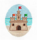 Canvas - Summer Beach Sand Castle handpainted 18 mesh Needlepoint Ornament Canvas by ZIA ~ Danji