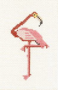 Canvas ~ "Pink Flamingo" handpainted Needlepoint Canvas by Petei Designs from Painted Pony