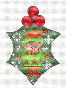 Holly ~ Holly with an ELF handpainted Needlepoint Canvas by CH Designs ~ Danji