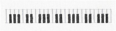 Key Tag ~ Piano Keys KEY TAG & Hardware handpainted Needlepoint Canvas by Susan Roberts