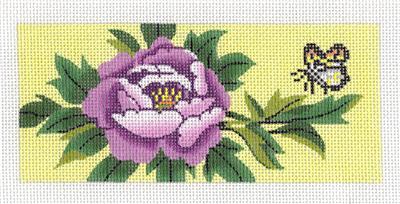 Canvas Insert ~ Peony Blossom & Butterfly handpainted BB INSERT, Needlepoint Canvas by LEE *RETIRED*
