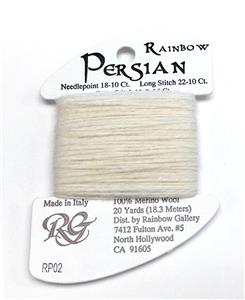 Persian Wool  #02 "White" Single Ply Needlepoint Thread by Rainbow Gallery
