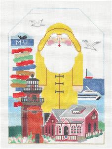 Santa Canvas ~ MARTHA'S VINEYARD SANTA Needlepoint Canvas & Stitch Guide by Kathy Schenkel