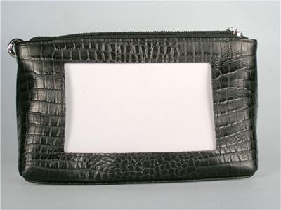 Accessory ~ Cosmetic Case in Black Leather Bag 45 Purse for a Needlepoint Canvas by LEE