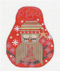 Pear ~ Sleeping OWL Pear handpainted Needlepoint Canvas by CH Designs from Danji