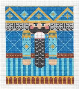 Canvas ~ Blue and Aqua Nutcracker LG. handpainted Needlepoint Canvas by CH Designs from Danji