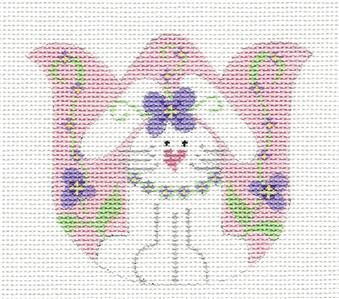 Tulip ~ Tulip with a Bunny in Flowers on Handpainted Needlepoint Canvas by Danji Designs
