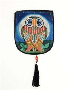 Bag Flap ~ *FLAP ONLY* HAPPY OWL Evening Bag "Style A" handpainted 13 mesh Needlepoint Canvas by Sophia