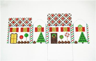 3-D Ornament ~ BLACK FOREST Gingerbread House 3-D handpainted Needlepoint Ornament Canvas by Susan Roberts