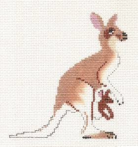 Canvas ~ Kangaroo handpainted Needlepoint Canvas by Petei Designs P.Pony