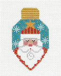 Christmas ~ Santa Claus Lightbulb handpainted 18 Mesh Needlepoint Canvas by CH Designs ~ Danji