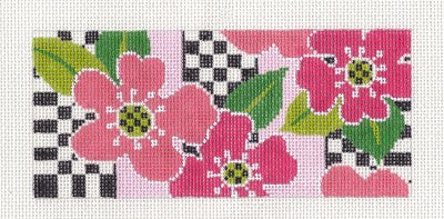 Canvas Insert ~ Contemporary Flowers handpainted 18 Mesh Needlepoint Canvas ~ BB Insert by LEE