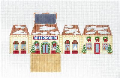 3-D Ornament ~ PATISSERIE BAKERY 3-D HOUSE handpainted Needlepoint Ornament by Susan Roberts