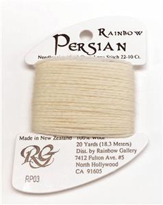 Persian Wool #03 "Ecru" Off White Single Ply Needlepoint Thread by Rainbow Gallery
