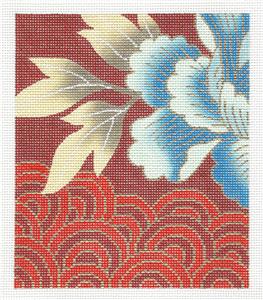 Oriental Canvas ~ Asian Floral Oriental Patterns handpainted Needlepoint Canvas, BG Insert by LEE