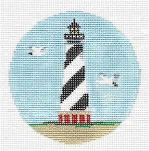 Travel Round ~ Cape Hatteras, NC handpainted Needlepoint Canvas Kathy Schenkel RD.**MAY NEED TO BE SPECIAL ORDERED**