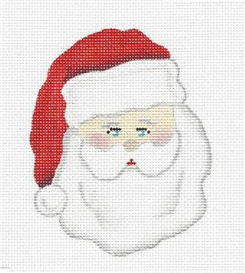 Christmas ~ Classic Santa Face handpainted 18 Mesh Needlepoint Ornament Canvas by Pepperberry