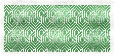 Canvas Insert~Green & White Design handpainted "BB" Needlepoint Canvas by SOS from LEE