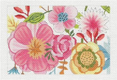 Canvas Insert ~ Garden Party "BC" Insert handpainted Needlepoint Canvas by M. Whittemore BC Insert LEE