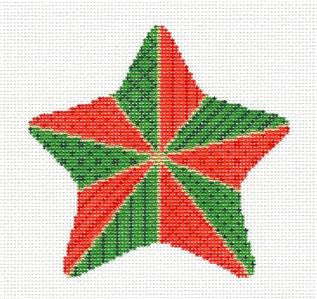 Christmas ~ Stitcher's "Stitchery Star" handpainted Needlepoint Ornament Canvas by Susan Roberts