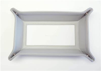 Accessory ~ LG. Rectangular Gray Leather Snap Tray for a 6" by 2.75" Needlepoint Canvas by LEE