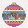 Christmas Nativity ~ Holy Family Nativity handpainted 18 Mesh Needlepoint Ornament by Susan Roberts