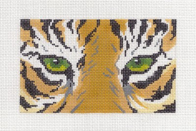 Canvas Insert ~ Dramatic Tiger with Green Eyes ~ BD Insert ~ handpainted 18m Needlepoint Canvas by LEE