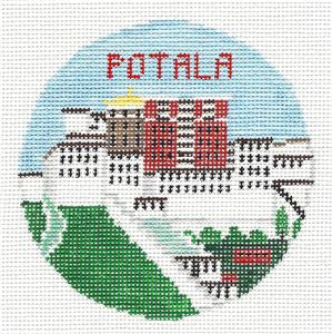 Travel Round ~ Potala Palace in Tibet handpainted Needlepoint Canvas Kathy Schenkel