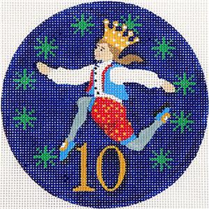 12 Days of Christmas 10 Lords Leaping & STITCH GUIDE on HP Needlepoint Canvas by JulieMar