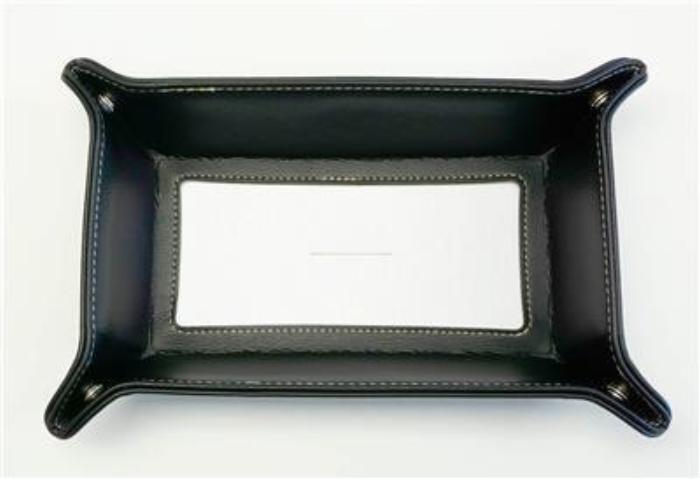 Accessory ~ LG. Rectangular Black Leather Snap Tray for a 6" by 2.75" Rectangular Needlepoint Canvas by LEE