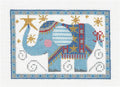 Canvas ~ Elephant Rectangle in Blue HP Needlepoint Canvas CH Designs from Danji