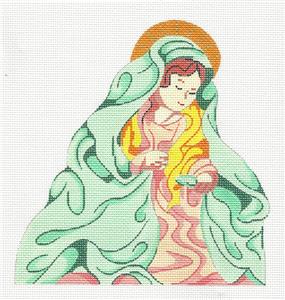 Nativity Canvas ~ Mother Mary Nativity handpainted Needlepoint Canvas by Silver Needle