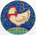 12 Days of Christmas 3 French Hens with STITCH GUIDE & HP Needlepoint canvas Juliemar
