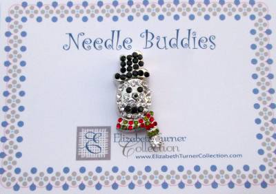 Magnet ~ NEEDLE BUDDIES Small Snowman Gem Needle Holder for Needlepoint & Sewing