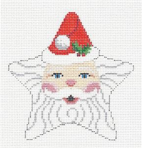 Christmas ~ Star Classic Santa's Face Star handpainted Needlepoint Canvas by Susan Roberts