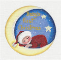 Baby Round ~ Baby's First Christmas Ornament ~ For a Baby BOY or  Baby GIRL ~ handpainted 18 Mesh Needlepoint Canvas by Rebecca Wood