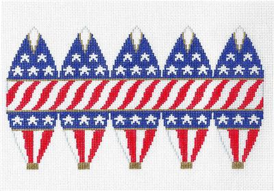 Ornament ~ 3-D Patriotic Hot Air Balloon Ornament handpainted Needlepoint Canvas by Susan Roberts