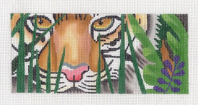Tiger Canvas ~ Stalking Tiger by Leigh Design ~ handpainted Needlepoint Canvas BR Insert