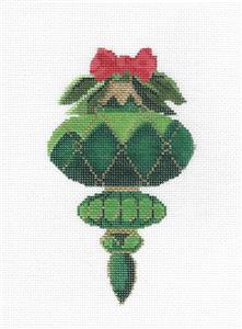 12 Months ~ Emerald MAY Monthly Ornament & STITCH GUIDE HP Needlepoint Canvas by Kelly Clark