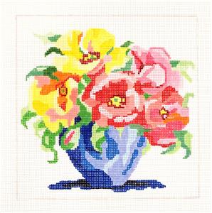 Sm. Matisse's Table #6 ~ 8"Sq.  handpainted 13 mesh Needlepoint Canvas by Jean Smith