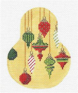 Kelly Clark Pear ~ Ornaments on a Golden Pear handpainted Needlepoint Ornament Canvas & STITCH GUIDE