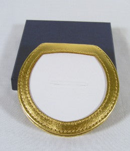 Accessory ~ Metallic Gold Smooth Leather Purse Folding Mirror for a Needlepoint Canvas by LEE