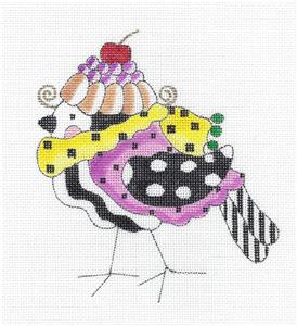 Bird Canvas ~ CHARLOTTE the Bird Ornament handpainted Needlepoint Canvas by Mile High Princess